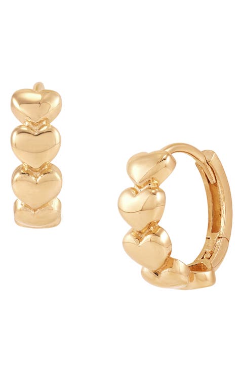14K Gold Huggie Hoop Earrings