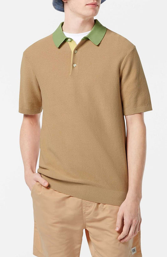 Textured Cotton Knit Polo