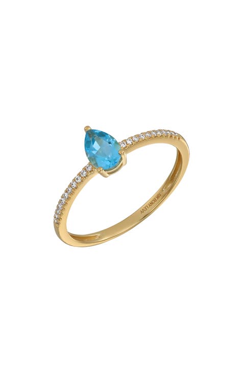 Anillo Iris de Oro Amarillo de 18 K con Topacio Azul y Diamantes (Exclusivo Nordstrom)