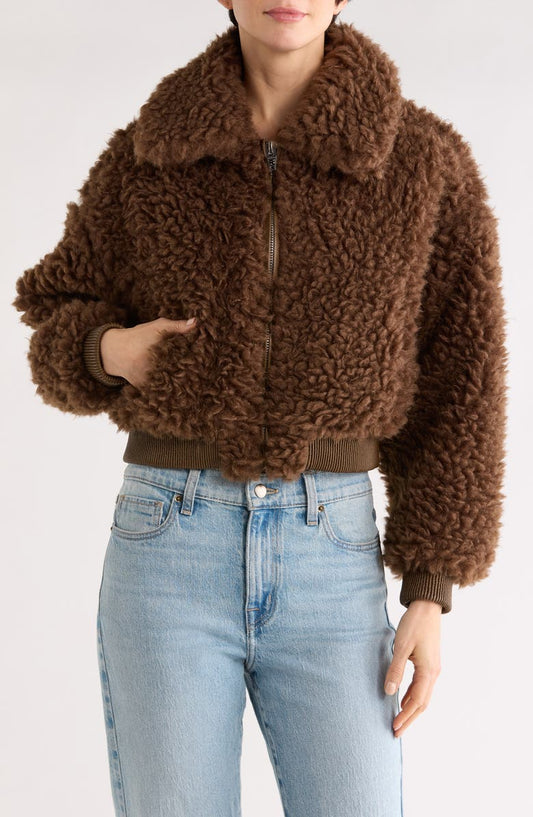 Faux Shearling Bomber Jacket