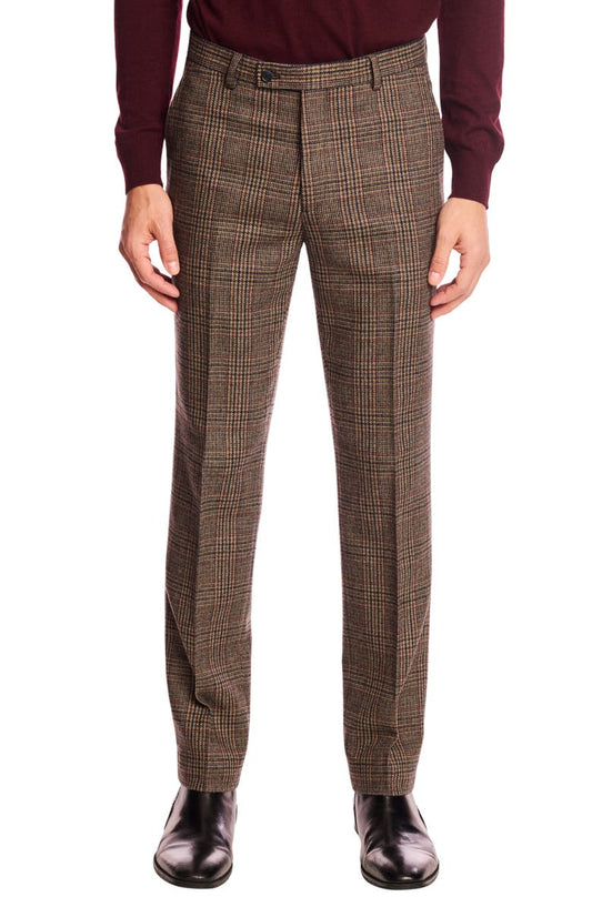 Downing Slim Fit Flat Front Houndstooth Wool Blend Dress Pants