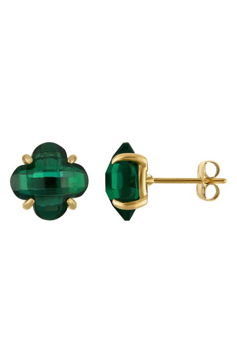 10K Gold Quatrefoil Stud Earrings