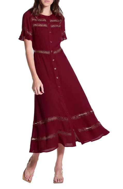 Vestido midi con encaje