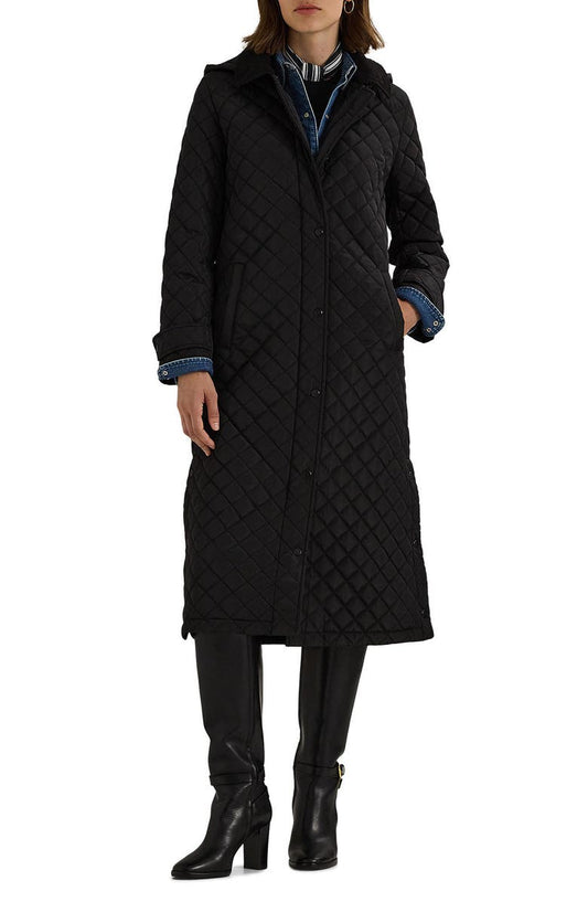 Quilted Hooded Long Coat