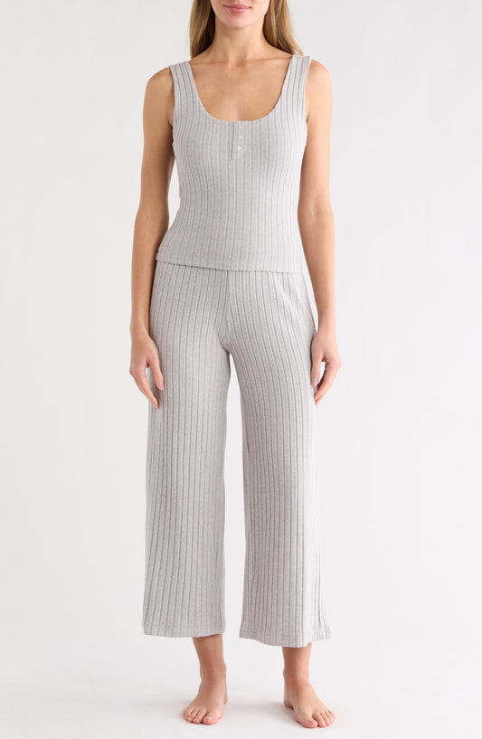 Brushed Ribbed Long Pajamas