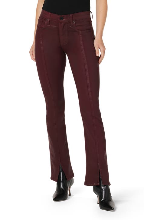 Vaqueros con corte tipo bota y dobladillo con aberturas de talle alto Barbara