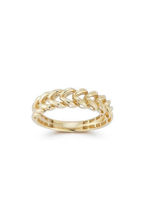 Anillo de oro trenzado de 14 quilates