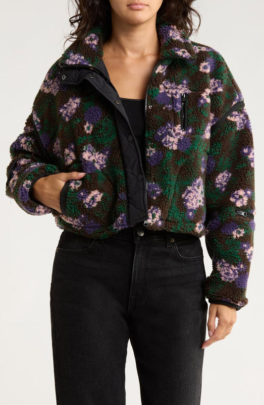 Floral Faux Shearling Jacket
