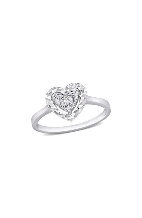 Anillo de diamantes en forma de corazón - 0,06ct.