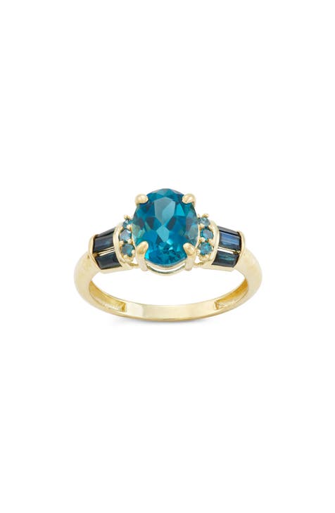 Anillo de Topacio Azul y Zafiro de Londres