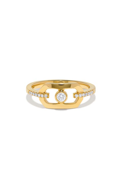 Diamond Paper Clip Ring