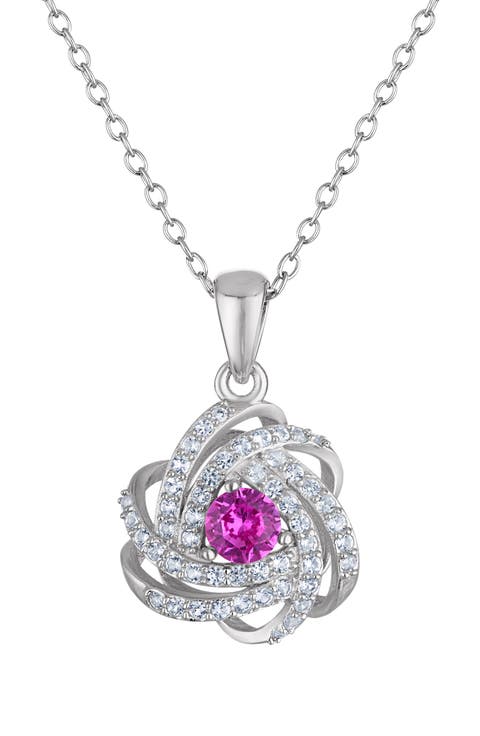 Sterling Silver & Stone Knot Pendant Necklace