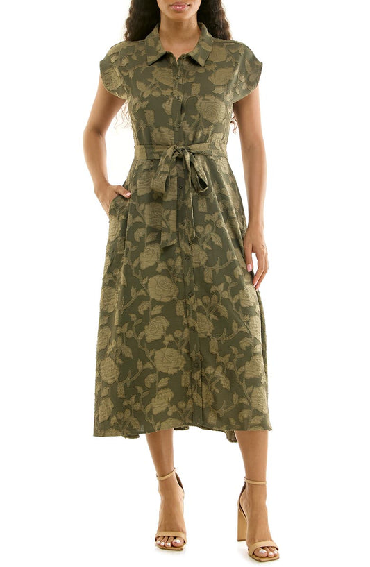 Floral Cap Sleeve Shirtdress