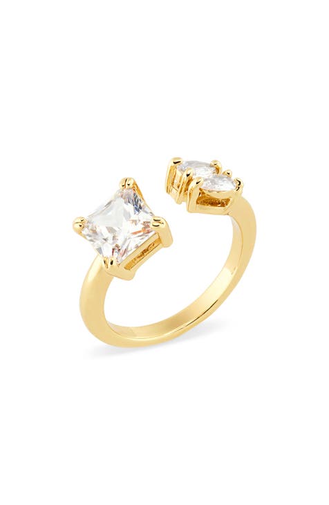 Anillo mixto CZ abierto