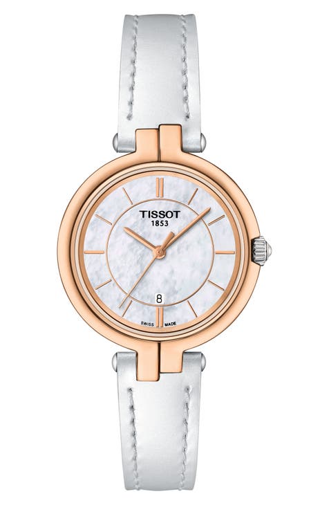 Reloj de pulsera con correa de piel Flamingo, 30 mm