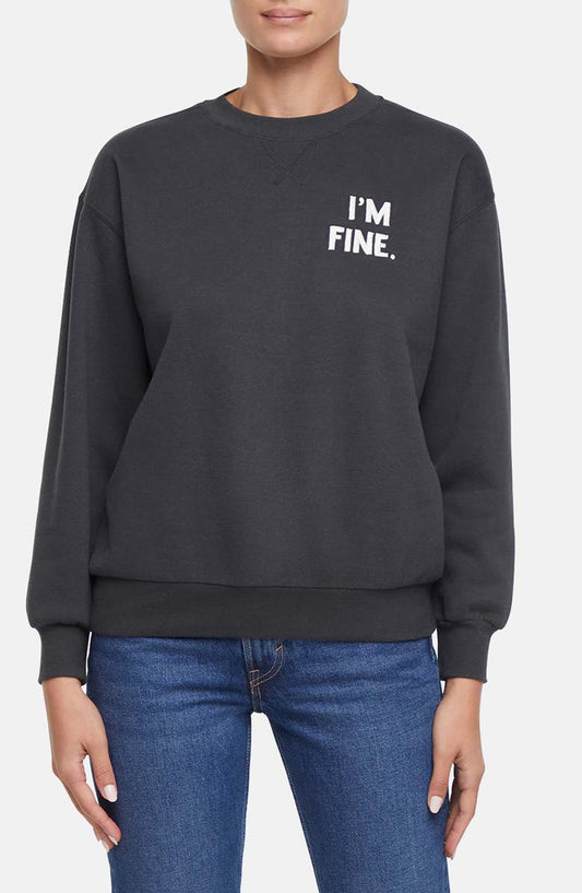 I'm Fine Charlie Embroidered Sweatshirt