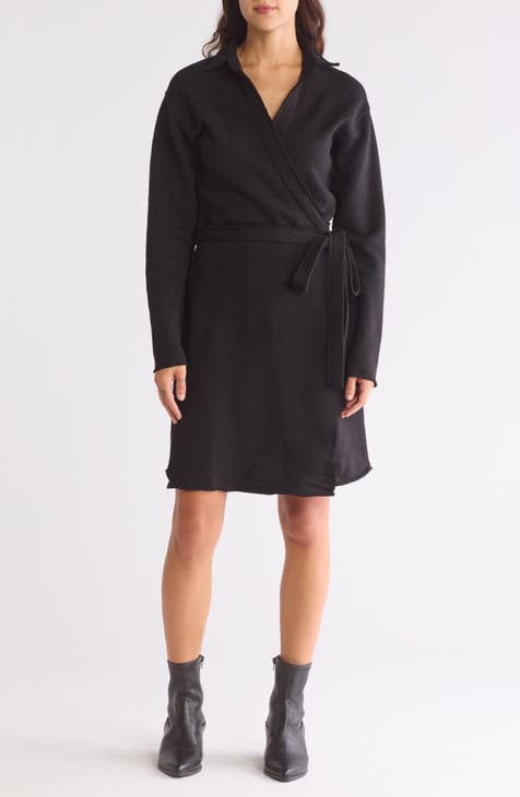 Vestido cruzado de manga larga Willa