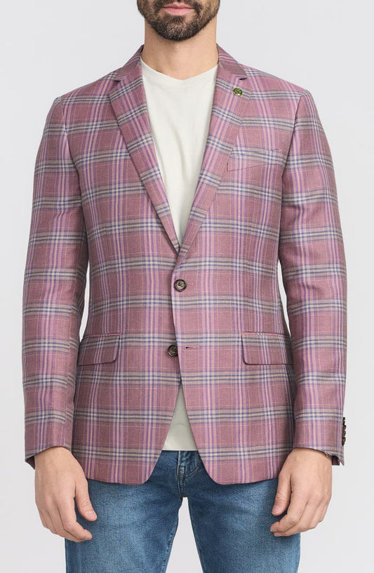 Plaid Wool Blend Sport Coat