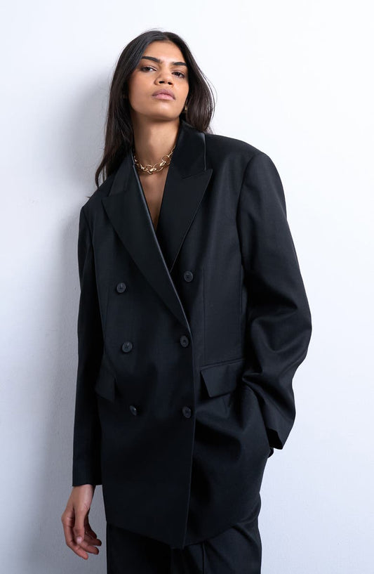 Double Breasted Tuxedo Blazer