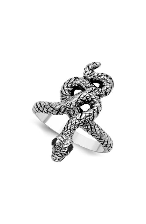 Anillo de serpiente de ónice
