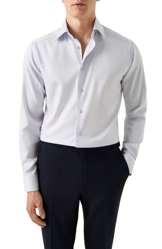Slim Fit Textured Cotton Dress Shirt