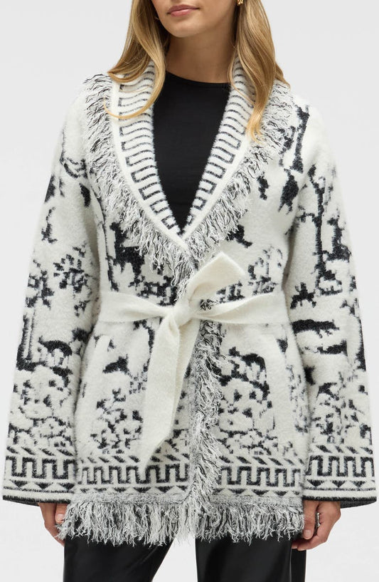 Fringed Eyelash Sweater Coat