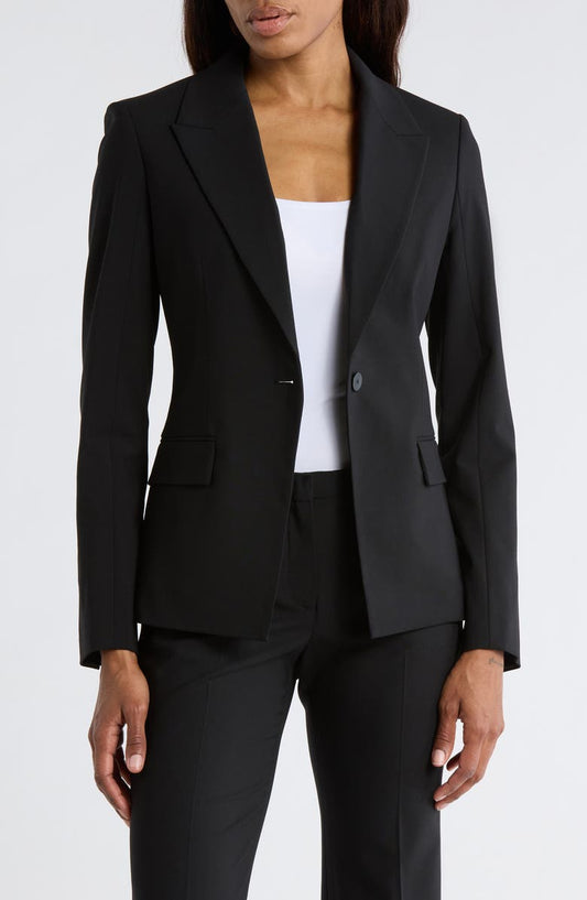 Angled Stretch Wool Blazer