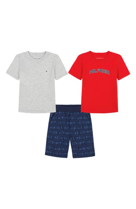 Conjunto de camisetas y pantalones cortos con logotipo para niños (niños pequeños)