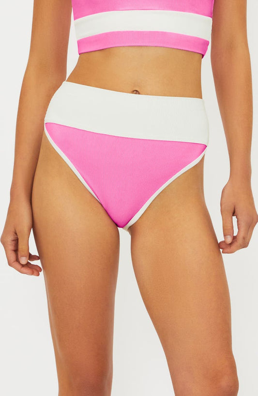 Emmy Colorblock High Waist Bikini Bottoms