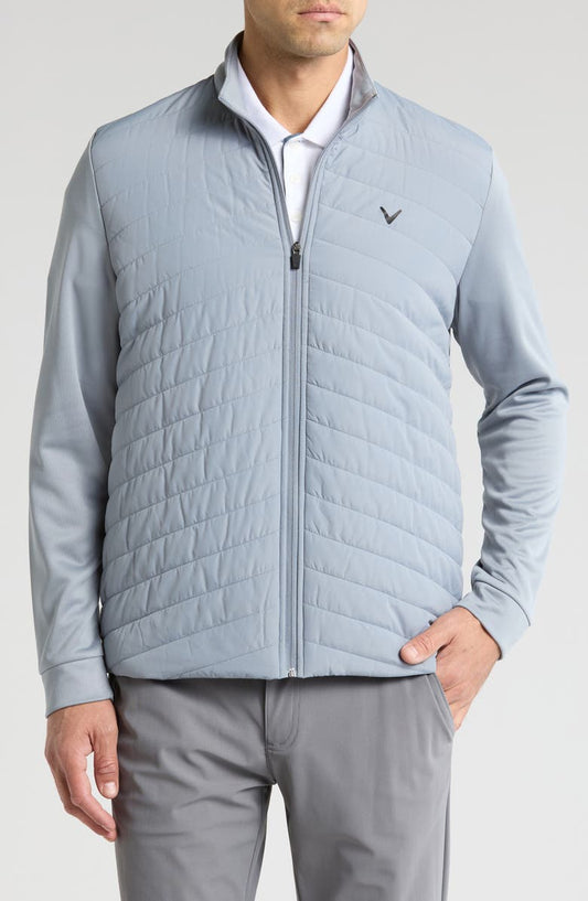 Chevron Quilted Zip Jacket