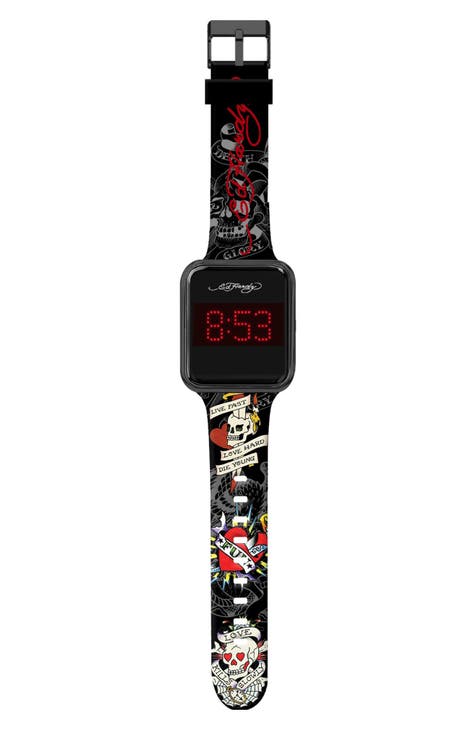 Reloj digital cuadrado impreso, 45 mm x 39 mm