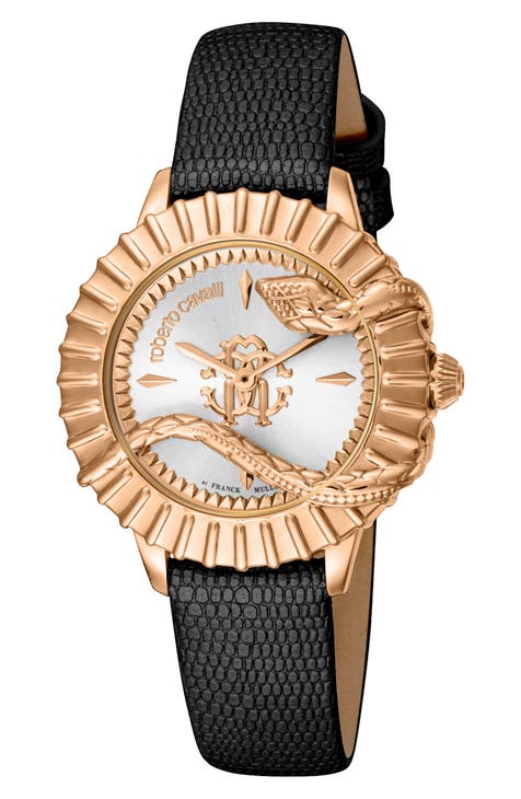 Reloj con correa de piel, 33 mm