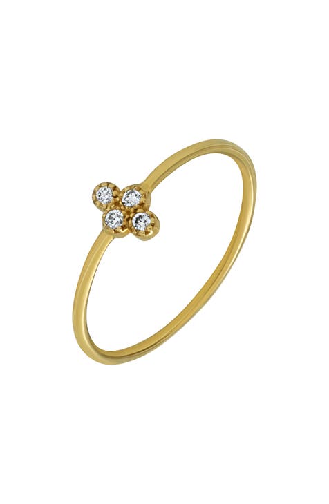 Anillo de diamantes Flor Petite - 0,05 ct (Exclusivo Nordstrom)