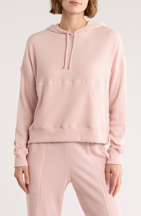 Brushed Waffle Knit Hoodie
