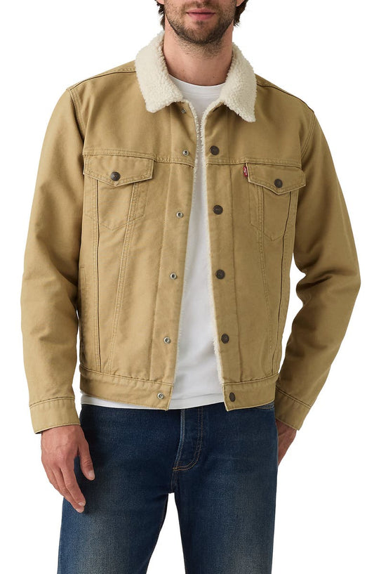 Type 3 Faux Shearling Trim Trucker Jacket