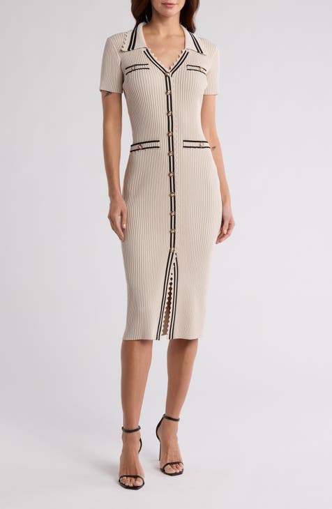 Vestido suéter de canalé