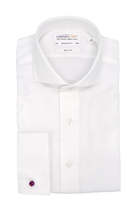 Basketweave French Cuff Regular Fit Dress Shirt