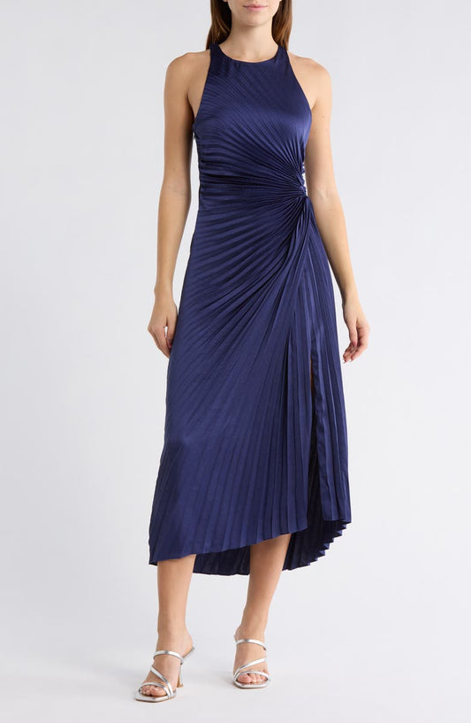 Reagan Asymmetric Pleat Dress