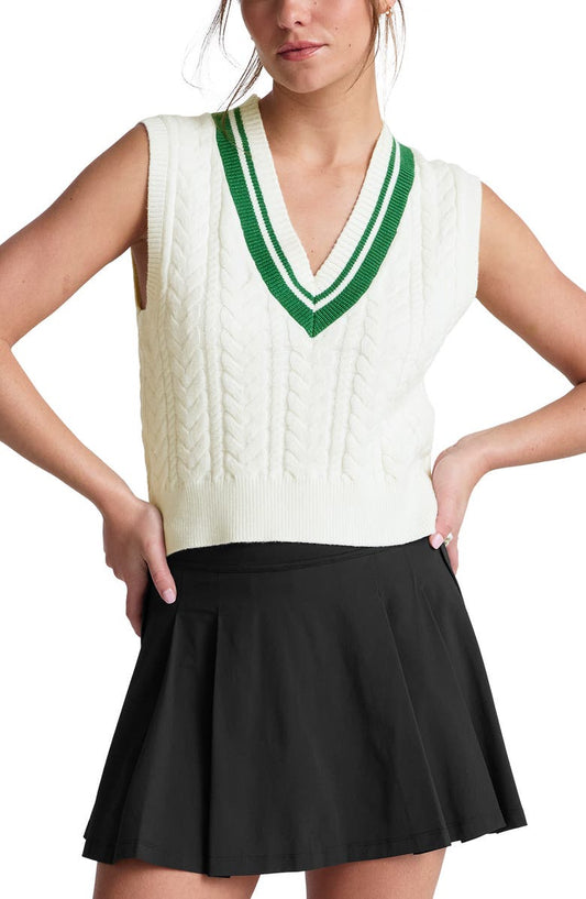Cable Tipped Sweater Vest