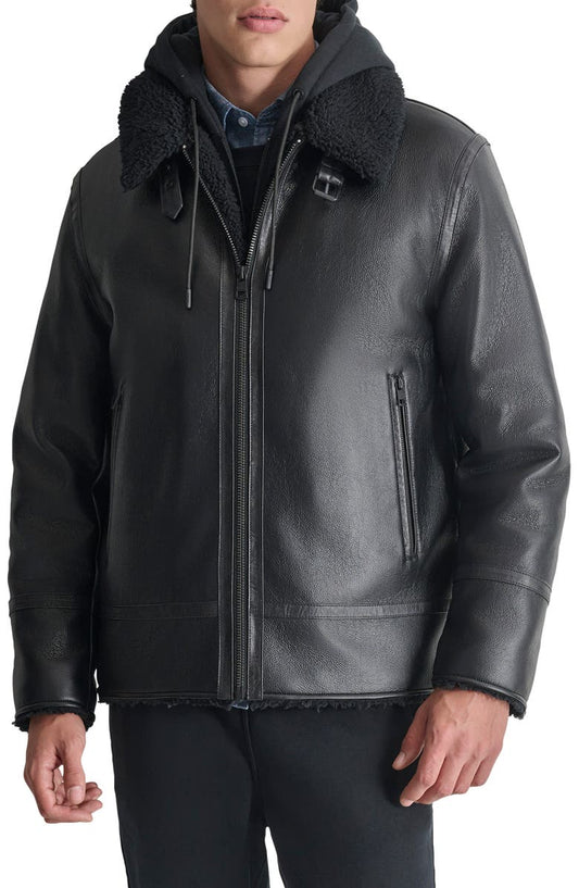 Water Resistant Faux Shearling Lined Jacket