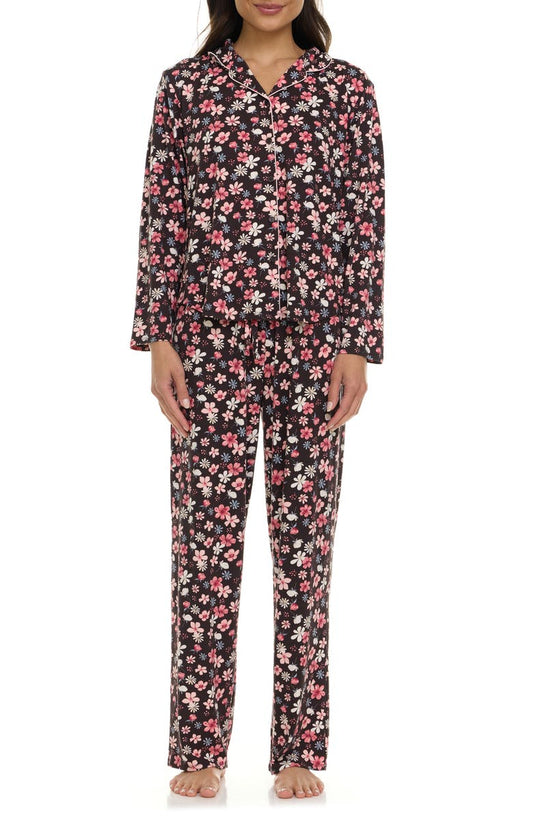 Lindsey Collared Knit Pajamas