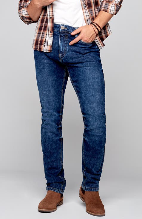 Jeans de pierna recta (Mármol azul medio)