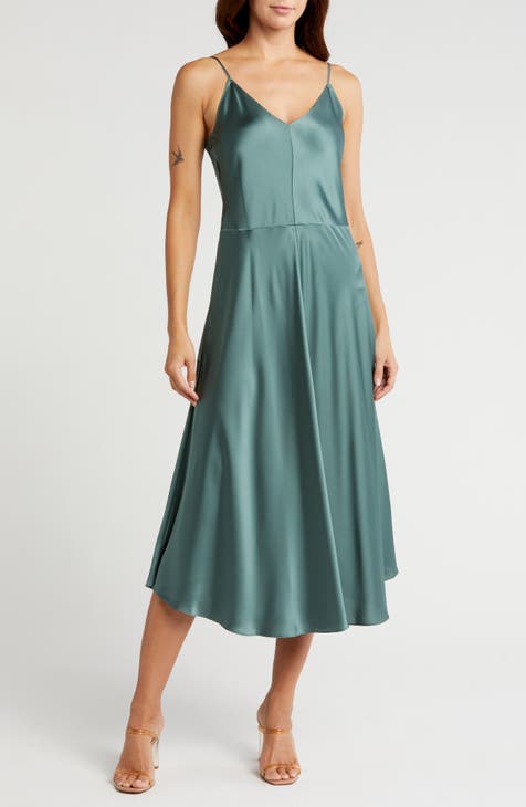 Vestido camisero de satén