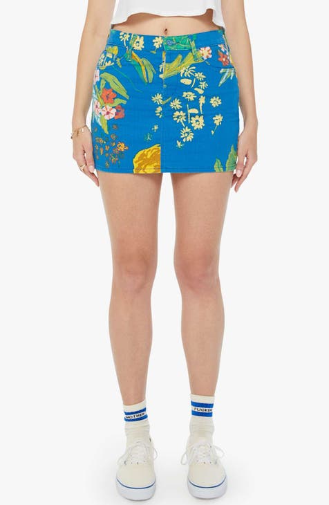 Minifalda vaquera con estampado floral de The Vagabond (LTM - Late Bloomer)