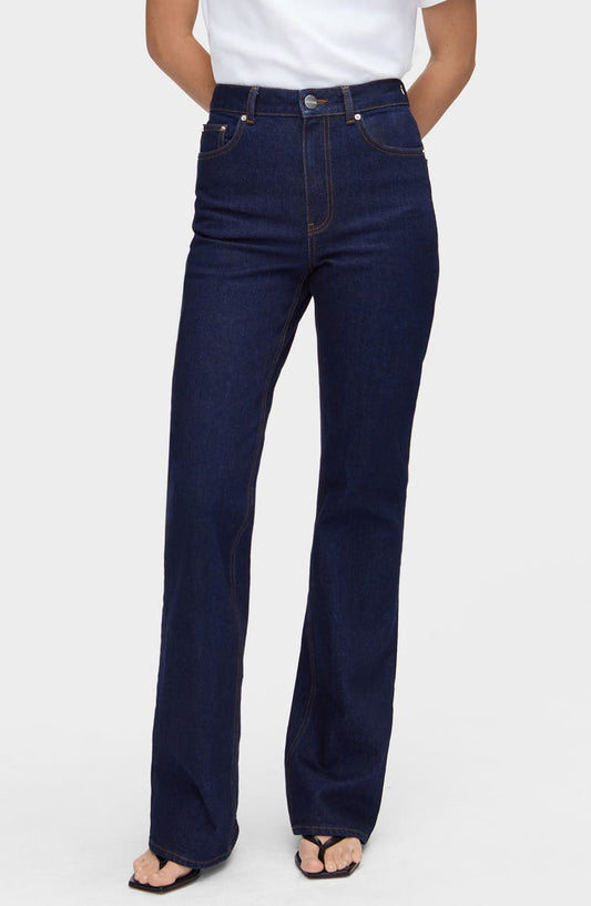 High Waist Flare Leg Jeans (Indigo)
