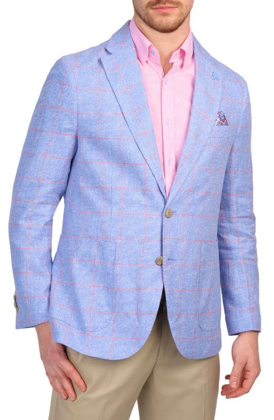 Textured Yarn Dye Windowpane Sport Coat