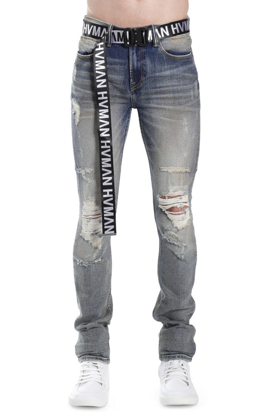 Strat Belted Super Skinny Jeans (Alloy)