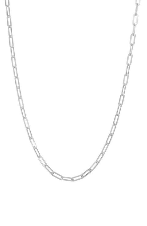 Sterling Silver Paperclip Chain Necklace