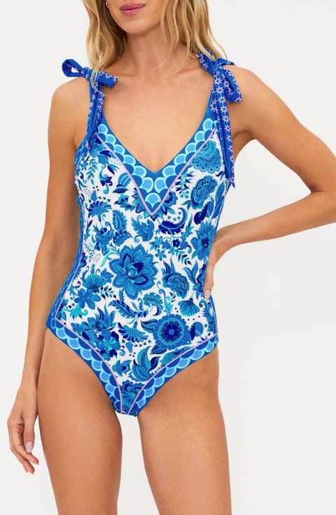Akira Placement Print One-Piece Swimsuit