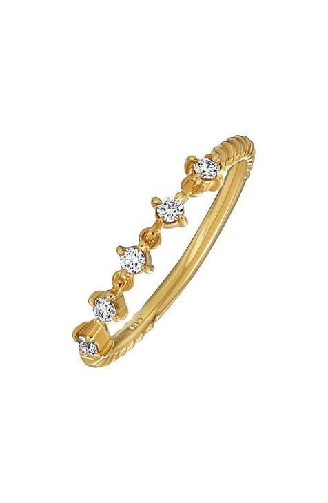 Anillo apilable de diamantes Aviva de oro amarillo de 18 quilates - 0,15 ct (Exclusivo Nordstrom)